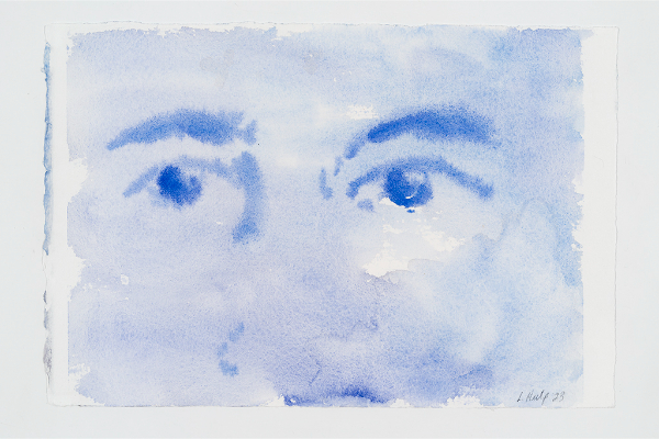 Self Portrait 4, aquarelle sur papier Arches, 10x7.5p.